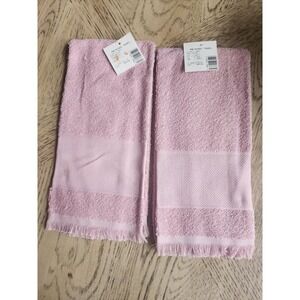 Charles Craft Towel Hand Towel Pink Rose Cross Stitch 100% Cotton New Embroidery